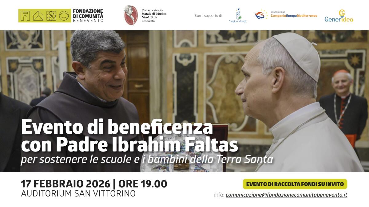 Fondazione di Comunità e Conservatorio “Nicola Sala” per le scuole della Terra Santa. - 