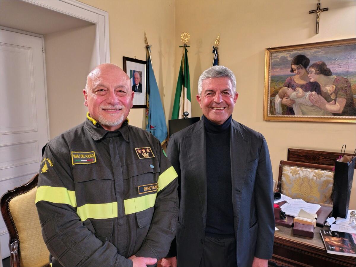 Il Presidente Lombardi riceve il Comandante dei Vigili del Fuoco. - 