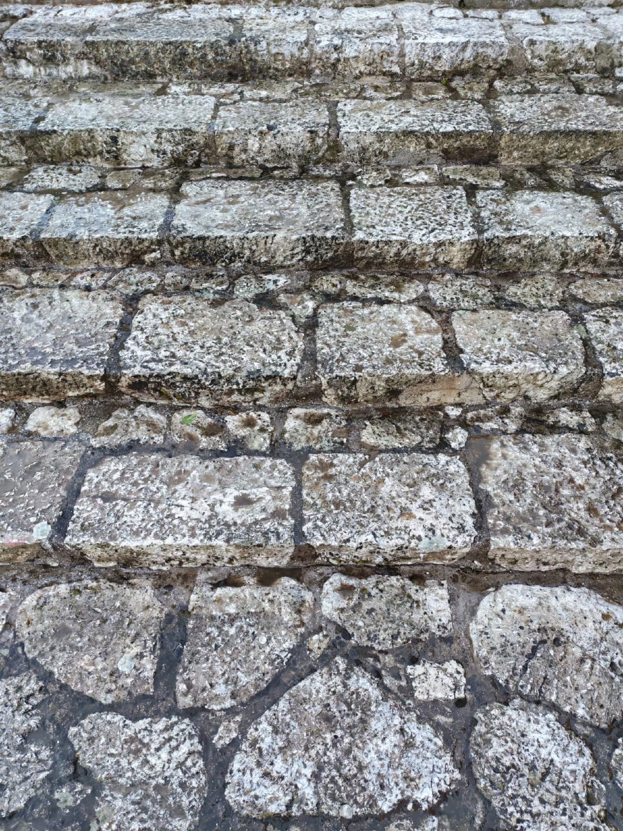 Prontamente ripuliti i gradoni del Sagrato del Santuario dell'Addolorata a Cervinara - 