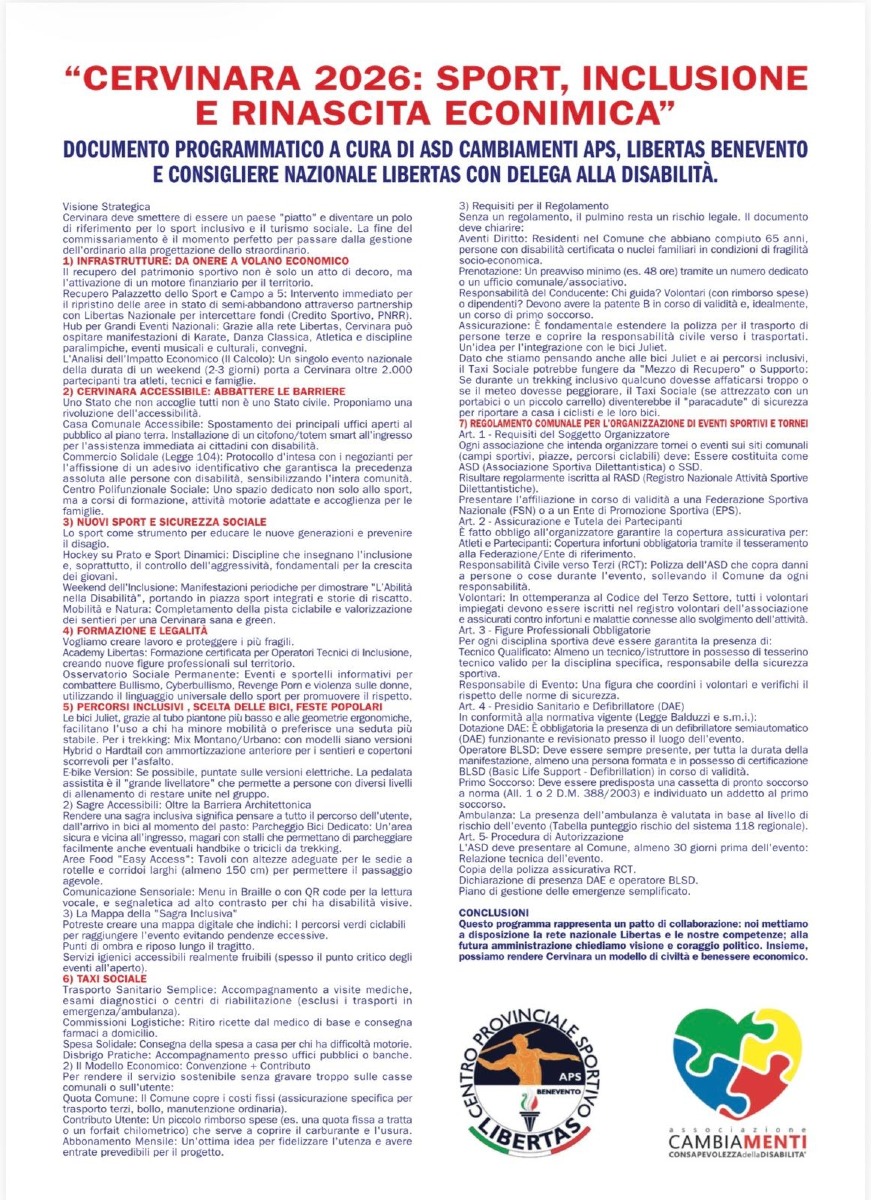 Manifesto Cambiamenti Cervinara 2026