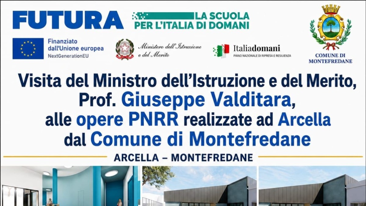 Valditara a Montefredane: domani il Ministro ad Arcella per il PNRR - 