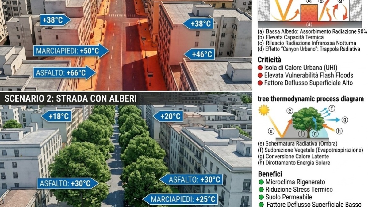 La fisica della strada: gli alberi sono infrastrutture termiche - 
