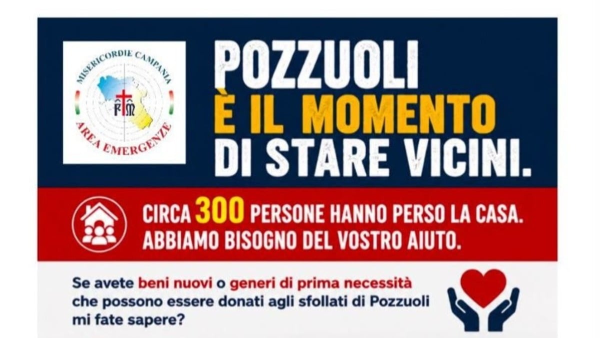 Emergenza Pozzuoli: a Cervinara al via la raccolta solidale per gli sfollati - 