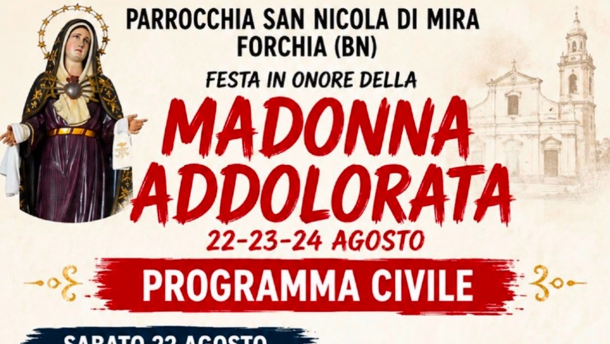 Forchia in festa per la Madonna Addolorata: tre giorni di eventi - 