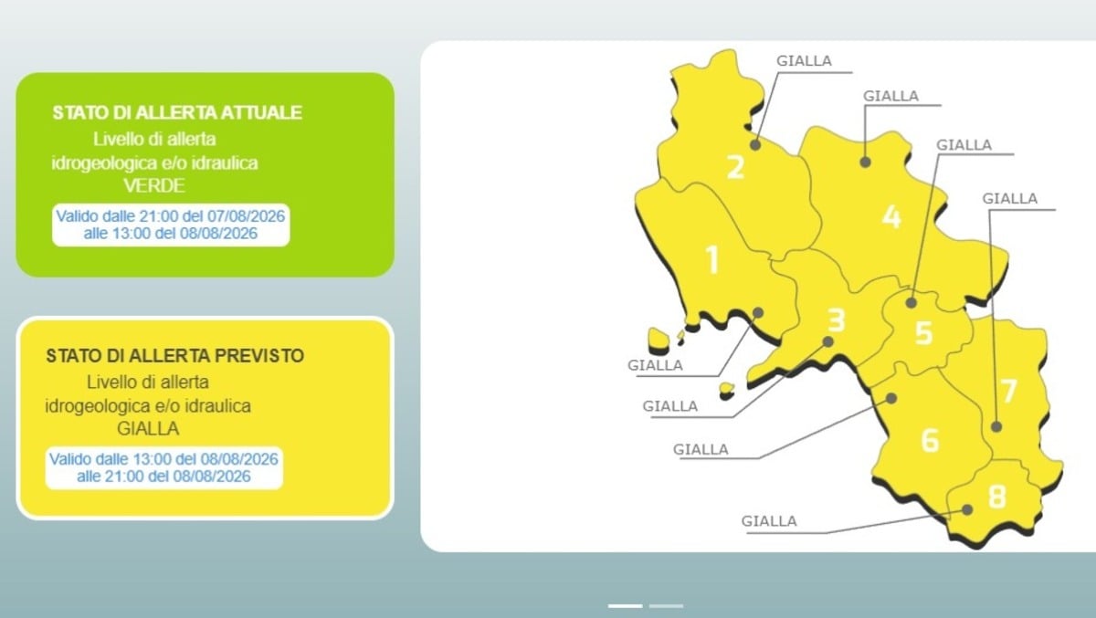 Maltempo in Campania: allerta meteo gialla dalle 13 alle 21 per temporali improvvisi - 