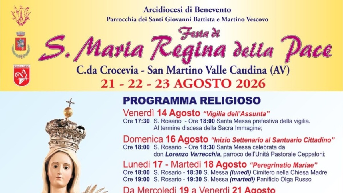Fede, musica e tradizione: a San Martino Valle Caudina la festa della Regina della Pace - 