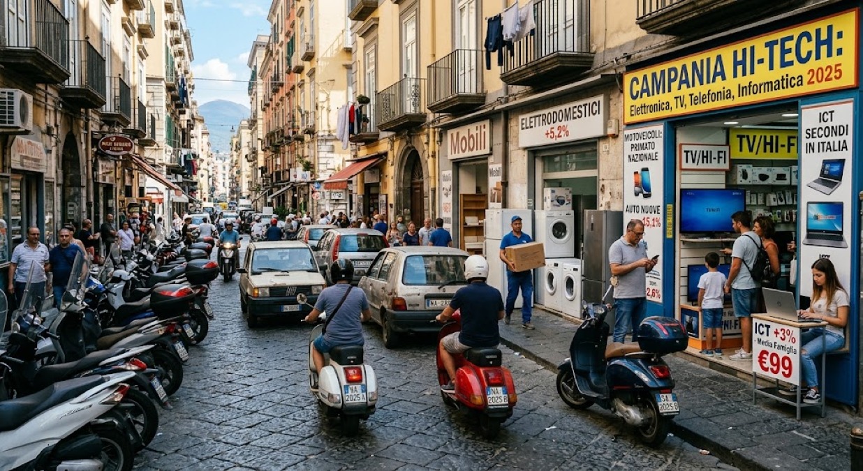Consumi in Campania: addio all'auto nuova, ma esplode la passione per hi-tech e casa - 