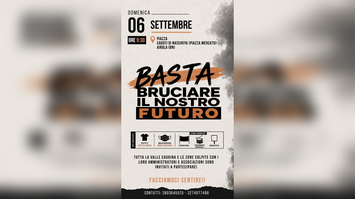 Airola, domenica il corteo “Basta bruciare il nostro futuro” - 