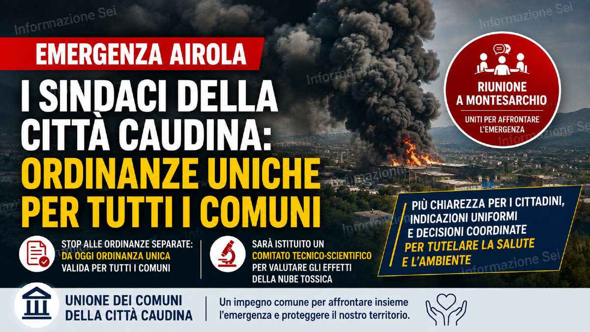 Incendio Airola, svolta dei sindaci: ordinanze uniche per tutti - 