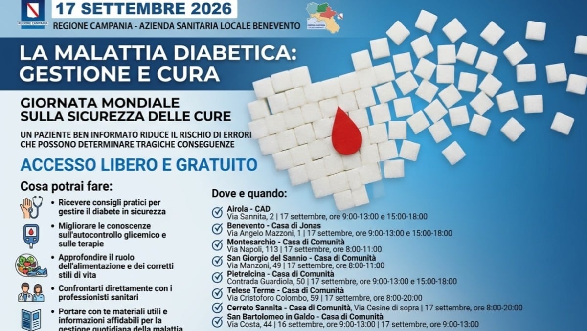 Giornata Mondiale della Sicurezza del Paziente, l’ASL Benevento punta sul diabete - 