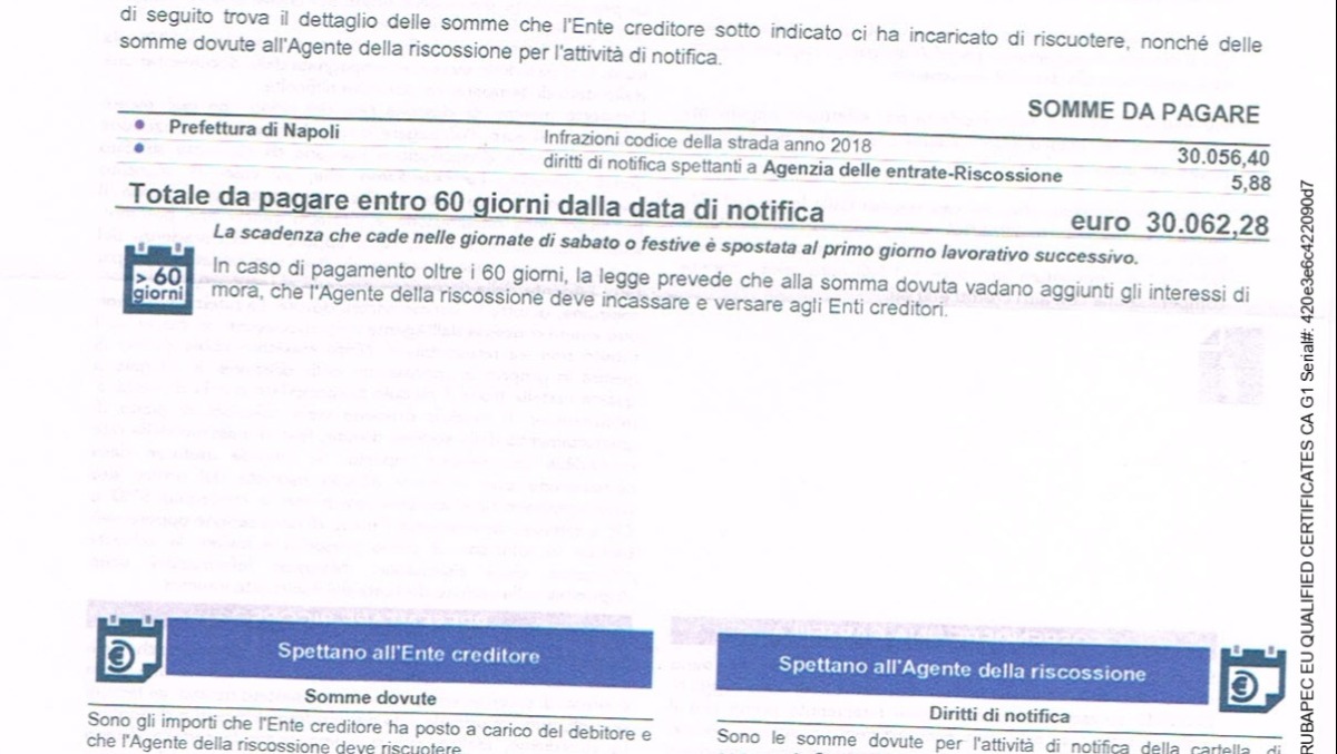 Vecchie multe del 2018, arriva una cartella da 30mila euro: il Giudice la annulla - 