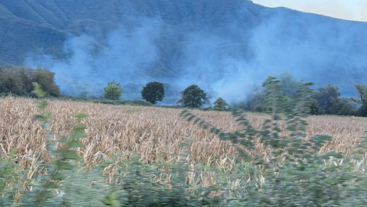 Vasto incendio a Montesarchio: fiamme in via Annunziata Vecchia.  - 