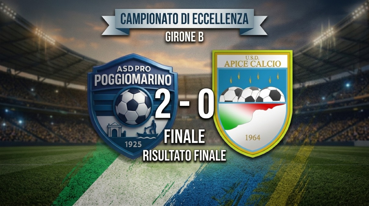 Apice sconfitta per 2-0 con il Poggiomarino: un gol per tempo dei padroni di casa - 