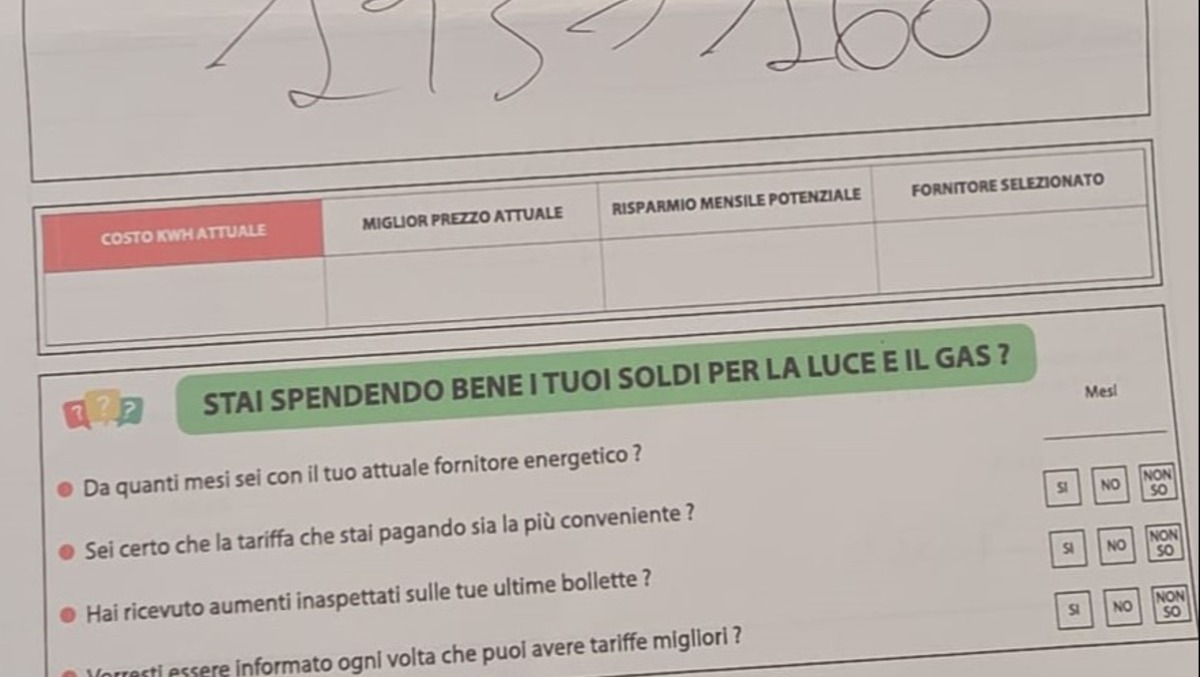 Cervinara, offrono porta a porta contratti per luce e gas: «Attenzione agli anziani» - 