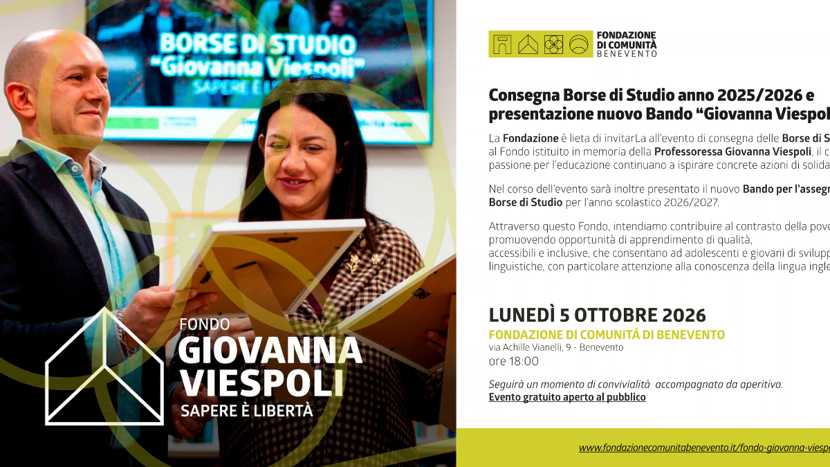 Il sapere che diventa futuro: Benevento ricorda Giovanna Viespoli.  - 