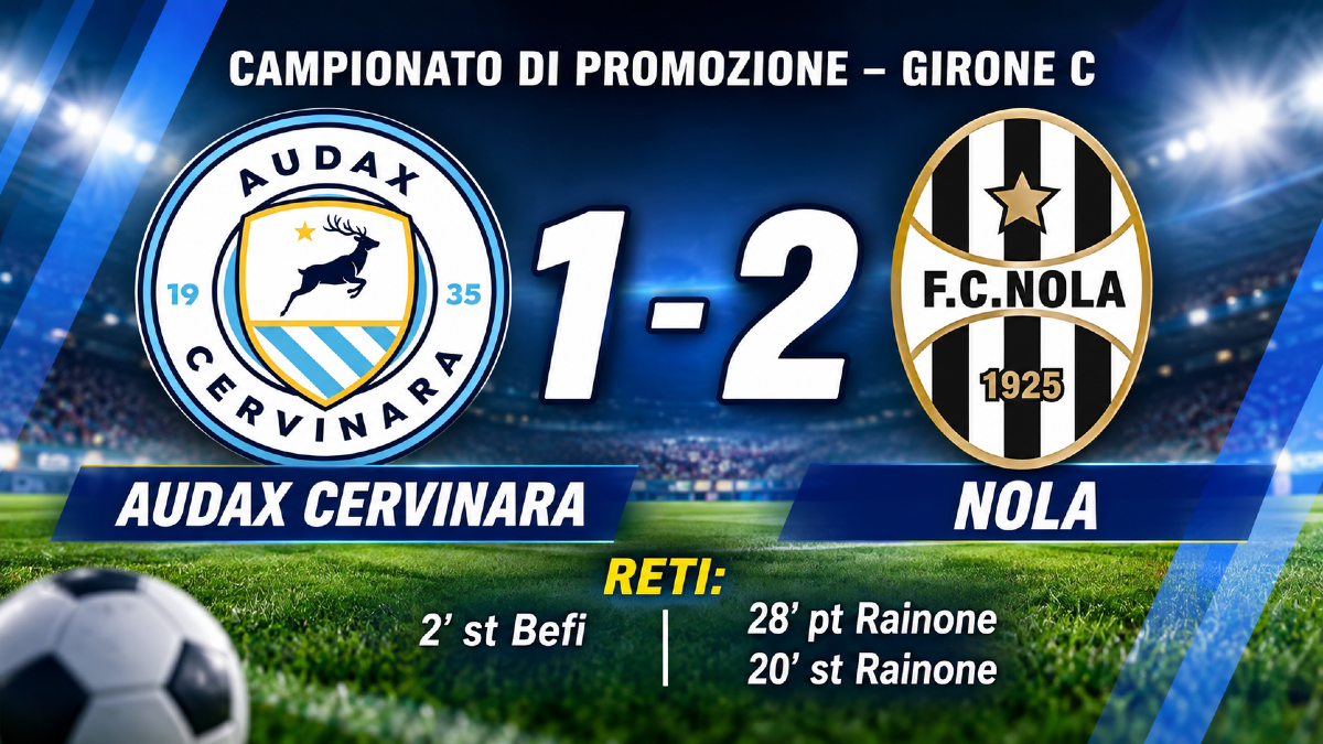Cervinara, sconfitta immeritata contro il Nola: finisce 1-2 - 