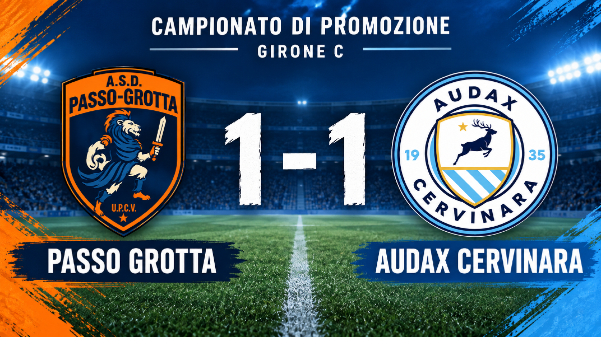 Passo Grotta-Cervinara 1-1: i Caudini sprecano, il Passo punisce - 