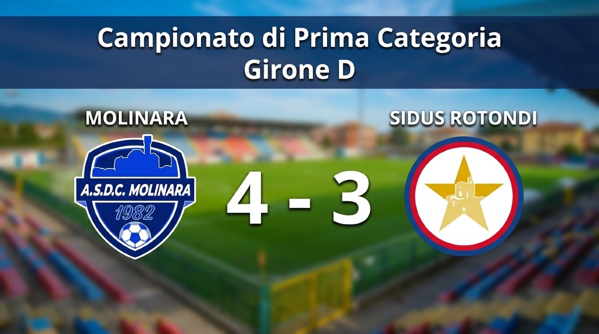 Molinara-Sidus Rotondi 4-3: spettacolo e gol, i sanniti conquistano la vittoria - 