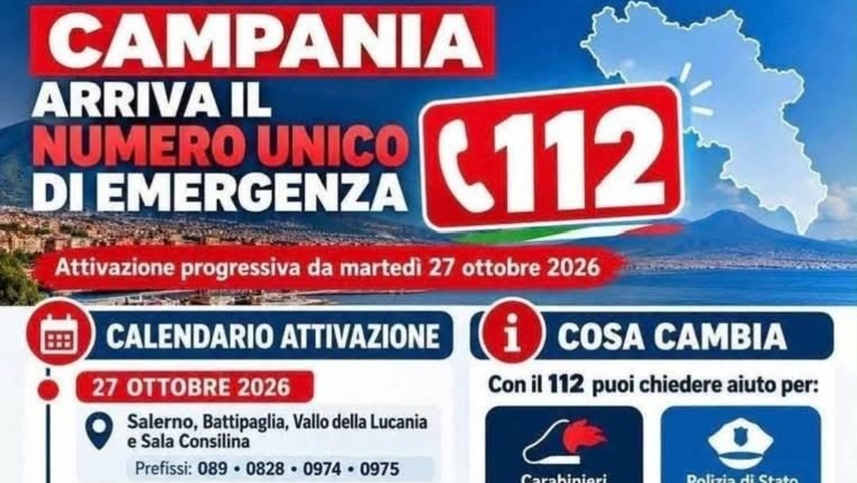 Campania: al via il numero unico d'emergenza 112 per tutte le soccorsi - 